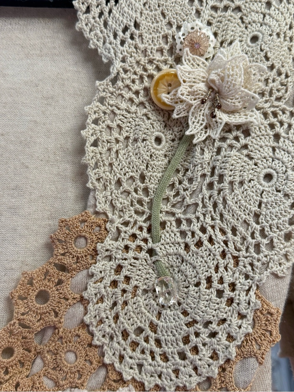 Knitted & Knotted crochet patchwork cardigan
